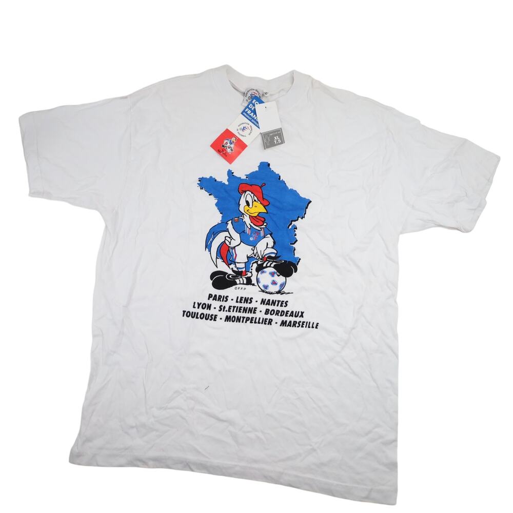 Vintage NWT Federation of France Football Graphic T Shirt